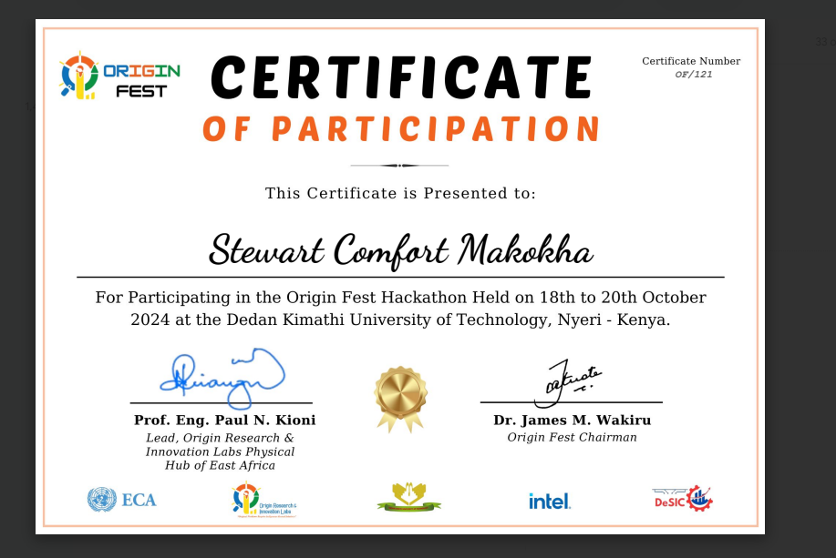 Hackathon Certificate